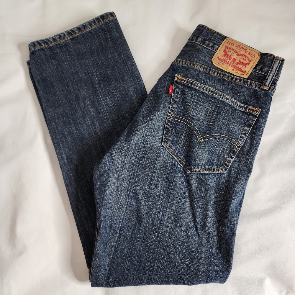 Levi's 505 Jeans Men's Size 32 Waist / 30 Length Regular Straight Leg Denim